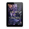 E-reader displaying the cover of 'Crown of Cinders' by Tee Harlowe on a white background