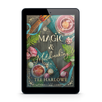 Tablet displaying the book cover of 'Magic & Matchmaking' by Tee Harlowe on a white background