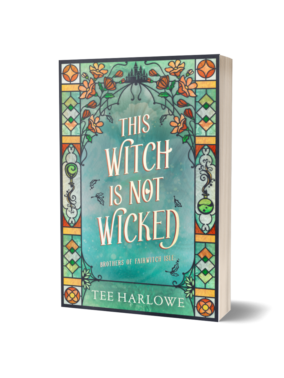 Book cover of 'This Witch is Not Wicked' by Tee Harlowe with decorative design elements.