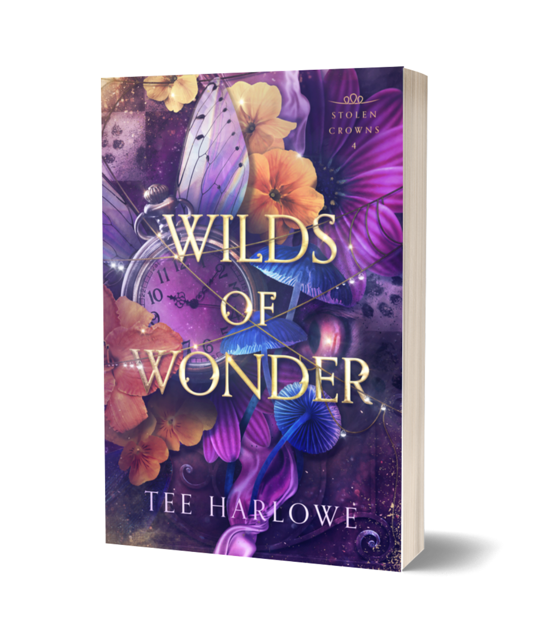 Book cover of 'Wils of Wonder' with floral and clock design on a white background