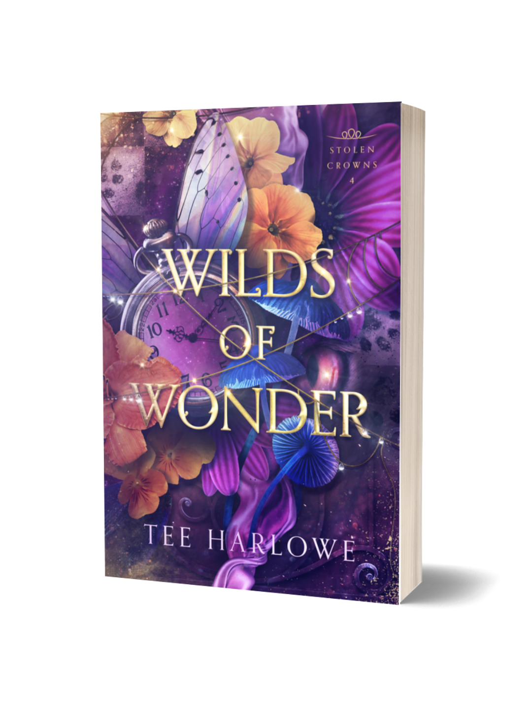 Book cover of 'Wils of Wonder' with floral and clock design on a white background