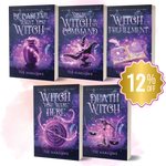 Five books from the 'Witches of Whispering Willows' series by Tee Harlowe with a discount badge on a white background.